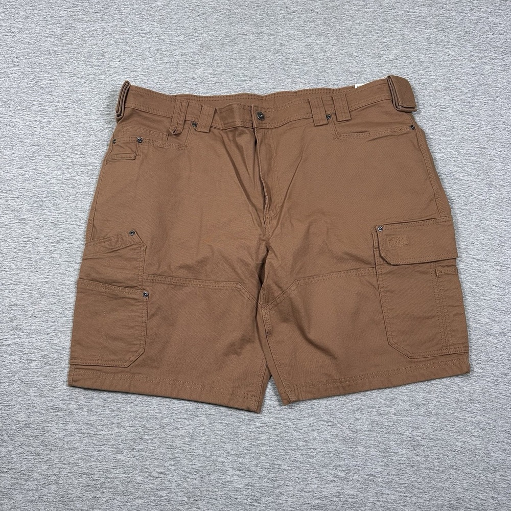 Duluth Trading Co Shorts Mens 46 Brown Canvas Relaxed Flex Fire Hose Ultimate